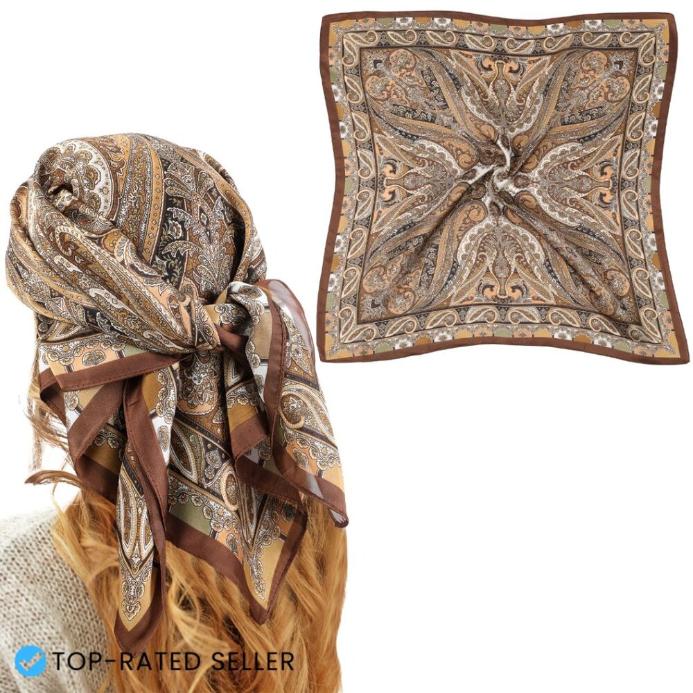 Satin Silk Scarf Elegant Classic Bandana Women's Accessory Boho Chic Style